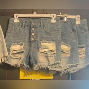 Distressed Denim Women Shorts